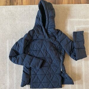 Navy Zip Open Puffer Hoodie